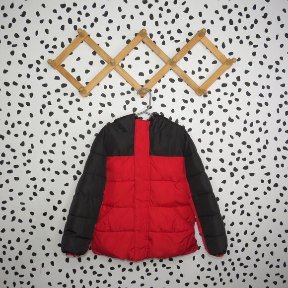 wonder nation Other - Wonder Nation Red and Black Boys Hooded Puffer Jacket